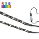Banda Strip Light RGB Dimable & USB cu Telecomanda 12V 50cm - 2buc