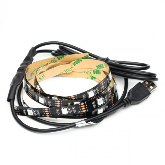 Banda Strip Light RGB Dimable & USB cu Telecomanda 12V 50cm - 2buc