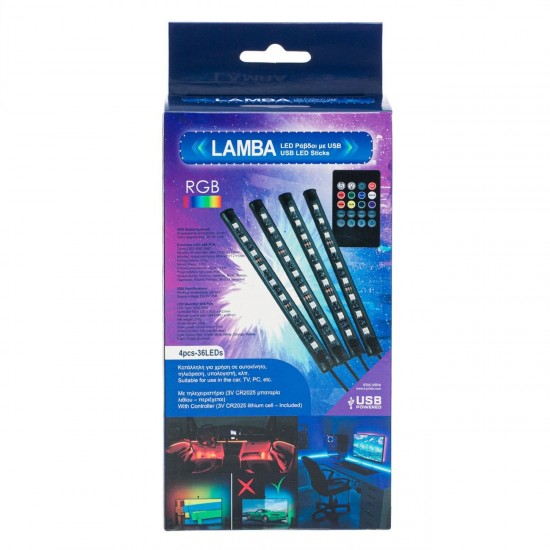 Lampa Bara LED cu USB & Control - 4buc