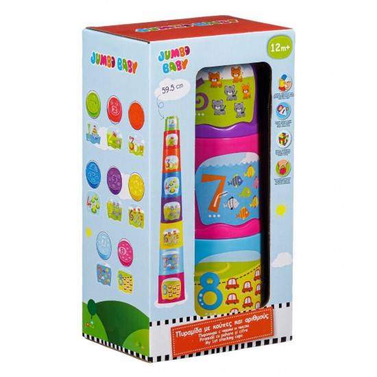 Jucarie Piramida cu Pahare & Cifre