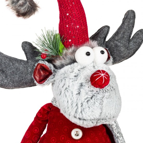 Figura Decorativa de Craciun Cerb Rosu 97cm