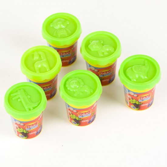 Bildo DOH Plastilina Verde in Pahar cu Capac Forma Model Animal 130g