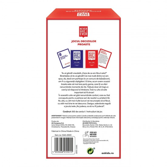 Joc de Societate ”Never Have I Ever” - AS