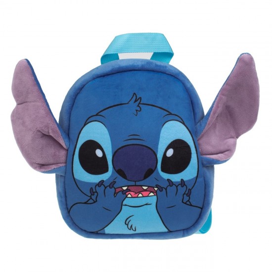 Rucsac de Plus Bleu Mov Catifelat Stitch pentru Copii 17.5x7x21cm