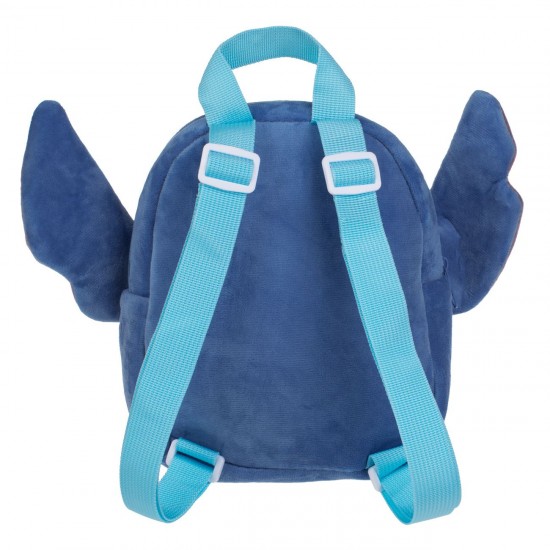 Rucsac de Plus Bleu Mov Catifelat Stitch pentru Copii 17.5x7x21cm