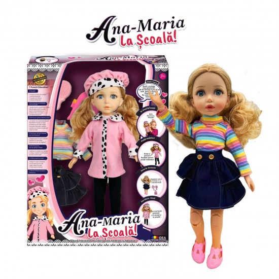 Papusa Ana Maria cu 2 Rochii la Scoala - Idea