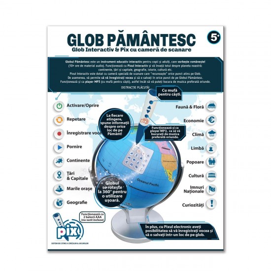 Glob Pamantesc Interactiv & Pix cu Camera de Scanare - AS