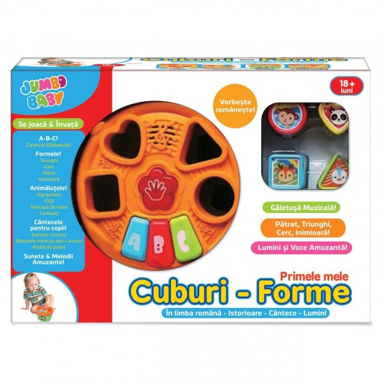 Jucarie Sortator Primele Forme Portocaliu Verde cu Sunet Ø17x10.5cm