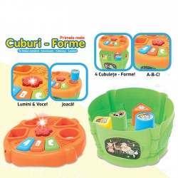 Jucarie Sortator Primele Forme Portocaliu Verde cu Sunet Ø17x10.5cm