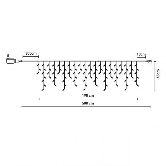Instalatie de Lumini Perdea cu 200 de Becuri LED Extensibila de Interior & Exterior 3.90m - Lumina Multicolora