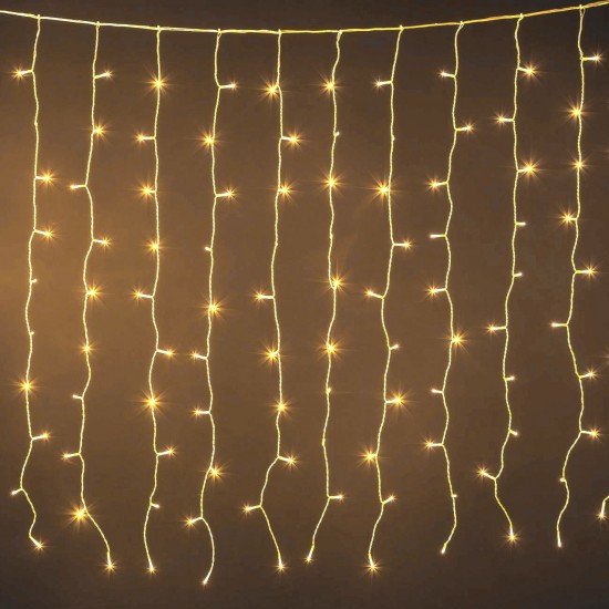 Instalatie de Lumini Perdea cu 400 de Becuri LED Extensibila de Interior & Exterior 2m - Alb Cald