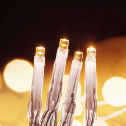 Instalatie de lumini cu 100 de becuri LED  Albe  Cablu Transparent cu 8 Programe