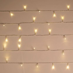 Instalatie de lumini cu 100 de becuri LED  Albe  Cablu Transparent cu 8 Programe