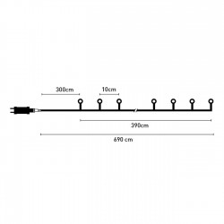 Instalatie de Lumini cu 100 de Becuri LED Rotunde Extensibila de Interior & Exterior 4.95m - Multicolor