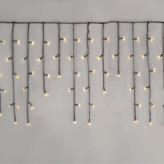 Instalatie de Lumini Perdea cu 480 de Becuri LED & Program de Interior & Exterior 10m - Alb Cald