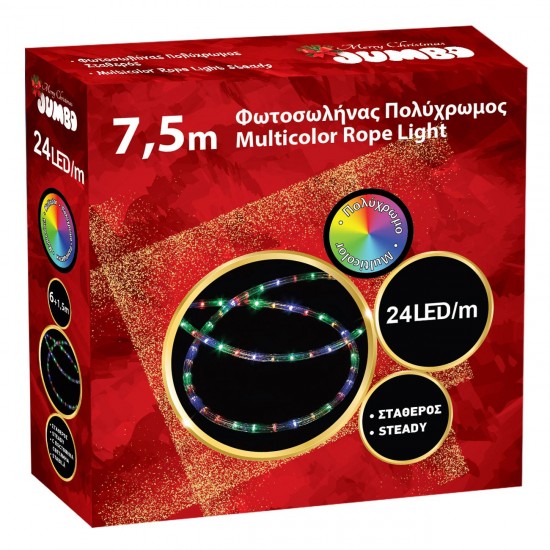 Furtun Luminos LED pentru Spatii Exterioare Lumina Fixa 18m - Multicolor