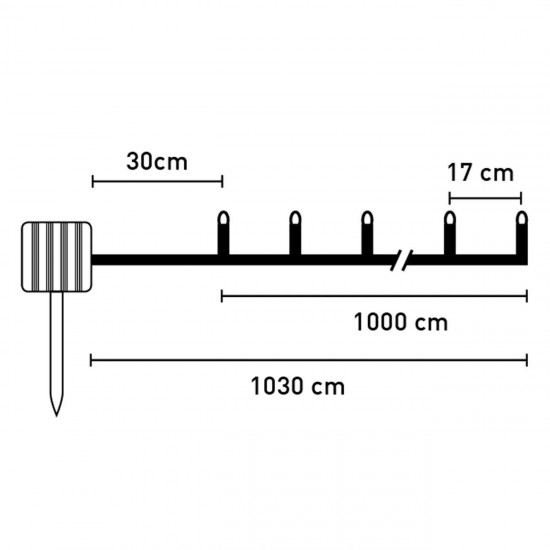 Instalatie de Lumini Solara cu 60 de Becuri LED cu Senzor de Lumina de Interior & Exterior 10.3m - Alb Cald
