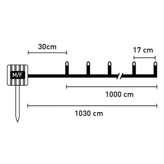 Instalatie de Lumini Solara 60 de Becuri LED cu Programe & Senzor de Lumina 10.3 m -  Alb Cald