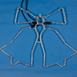 Instalatie Clopote Duble din Furtun Luminos cu LED & Programe 57.5x45.5cm - Multicolore