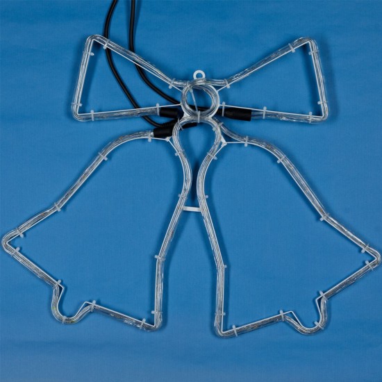 Instalatie Clopote Duble din Furtun Luminos cu LED & Programe 57.5x45.5cm - Multicolore