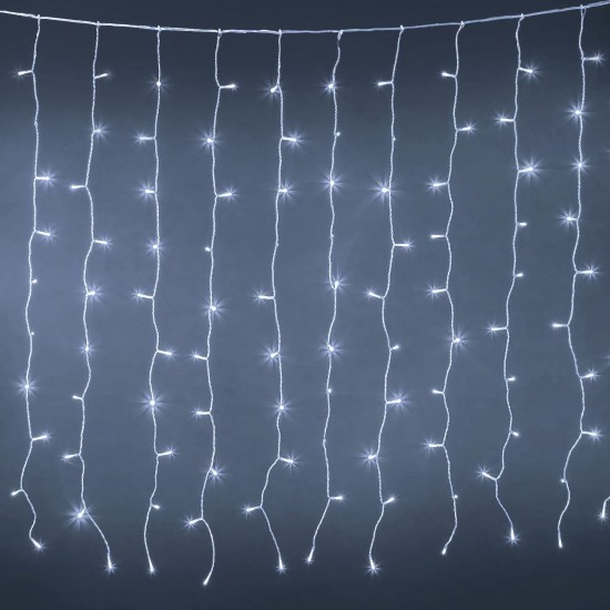 Instalatie de Lumini Perdea cu 200 de Becuri LED Extensibila de Interior & Exterior 2m - Lumina Rece