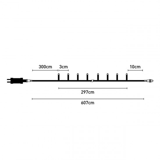 Instalatie de Lumini cu 800 de Becuri LED  Extensibila 39.95m de Interior & Exterior - Alb Extra Cald
