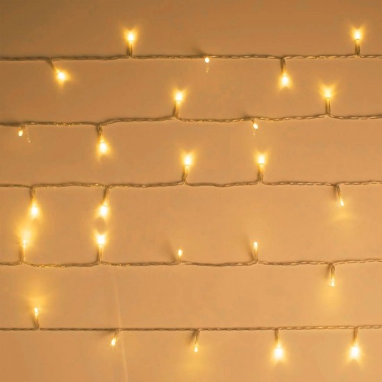Instalatie de Lumini cu 800 de Becuri LED  Extensibila 39.95m de Interior & Exterior - Alb Extra Cald