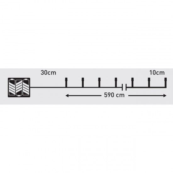 Instalatie de Lumini cu 60 Becuri LED cu Baterii 5.9m - Multicolora