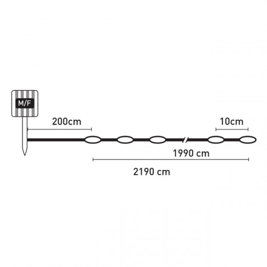 Instalatie de Lumini Solara cu 200 de Becuri LED Copper Senzor de Lumina & 8 Functii 19.9m - Alba Calda