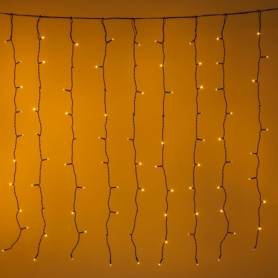 Instalatie de Lumini Perdea cu 200 de Becuri LED Extensibila 5.1m - Alb Cald