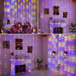 Instalatie cu Lumini Perdea cu 144 de Becuri LED cu Program de Interior & Exterior 1m - Multicolor