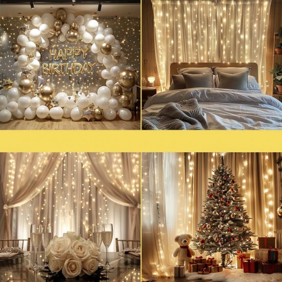 Instalatie de Lumini cu 140 de Becuri LED Extensibila de Interior & Exterior 1m - Alb Cald