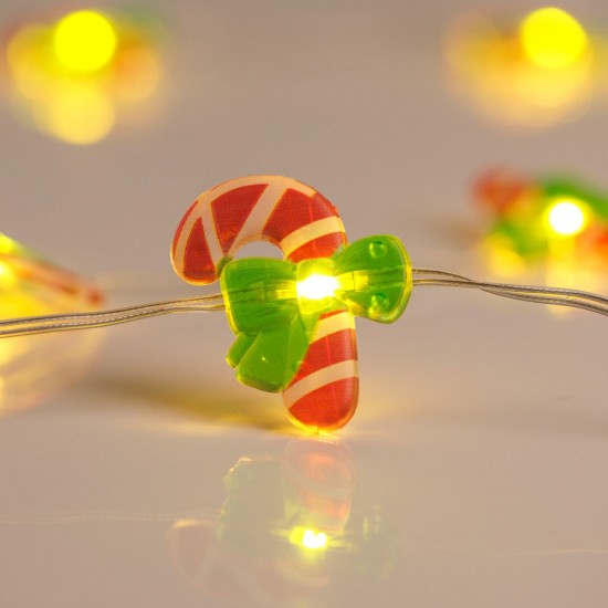 Instalatie de Lumini cu 10 Becuri LED cu Baterii Candies 0.90m - Alb Cald