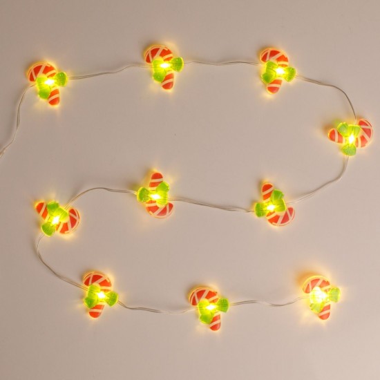 Instalatie de Lumini cu 10 Becuri LED cu Baterii Candies 0.90m - Alb Cald