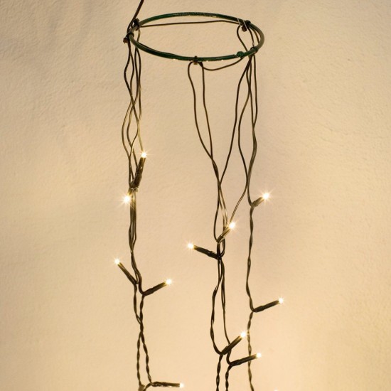 Instalatie Brad Craciun cu 175 de Becuri LED de Interior & Exterior 6,5m - Alb Cald