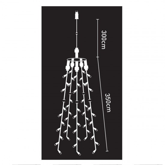 Instalatie Brad Craciun cu 175 de Becuri LED de Interior & Exterior 6,5m - Alb Cald