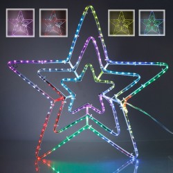 Stea din Furtun Luminos cu LED & Program 56x56cm - Multicolor