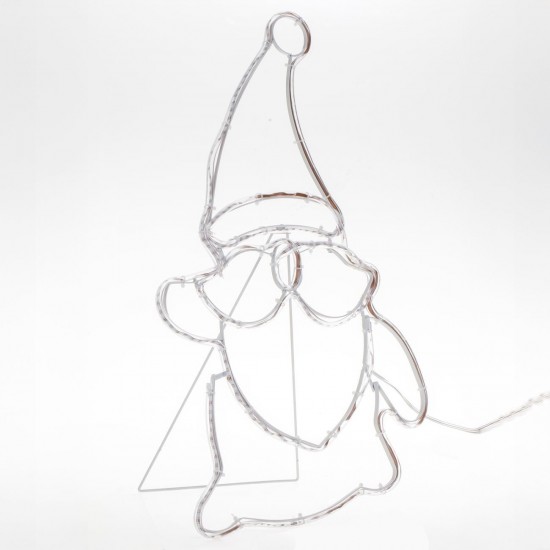 Figurina Mos Craciun cu Furtun LED & Program 40x62cm - Multicolor