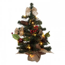 Brad de Craciun Decorativ de Masa cu 20 de LED-uri Conuri cu Baterii & Suport - 50cm