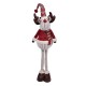 Figurina Decorativa de Craciun Ren cu Picioare Extensibile Caciula Bordo 60- 97cm