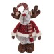 Figurina Decorativa de Craciun Ren cu Picioare Extensibile Caciula Bordo 60- 97cm