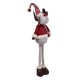 Figurina Decorativa de Craciun Ren cu Picioare Extensibile Caciula Bordo 60- 97cm