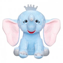 Elefant de Plus Ciel cu Urechi Mari Glitter Argintiu Coroana 21cm
