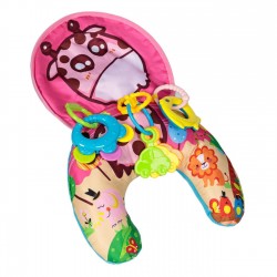 Perna Bebe cu Activitati Roz Girafa si Jucarii Suspendate