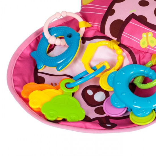 Perna Bebe cu Activitati Roz Girafa si Jucarii Suspendate