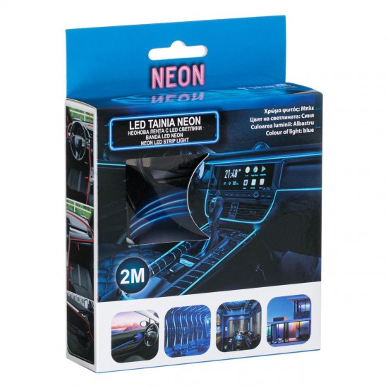 Banda LED cu USB Neon Bleu 2m