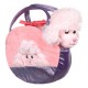 Caine de Plus Canis Roz in Geanta Mov Glitter 20cm