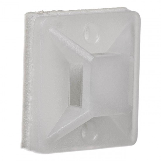 Suporturi Autocolante din Plastic Albe pentru Coliere Cabluri 2x2cm - 25buc