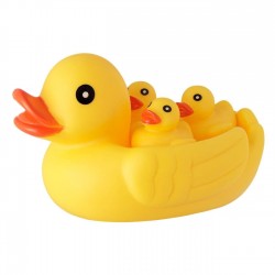 Jucarie pentru Baie Rata Mama cu 3 Ratuste - 4buc