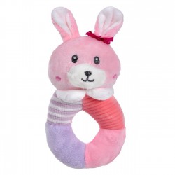 Jucarie Zornaitoare Inel Iepuras Roz 18cm